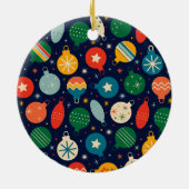 Kleurrijk Kerstmispatroon Één Foto Keramisch Ornament (Achterkant)