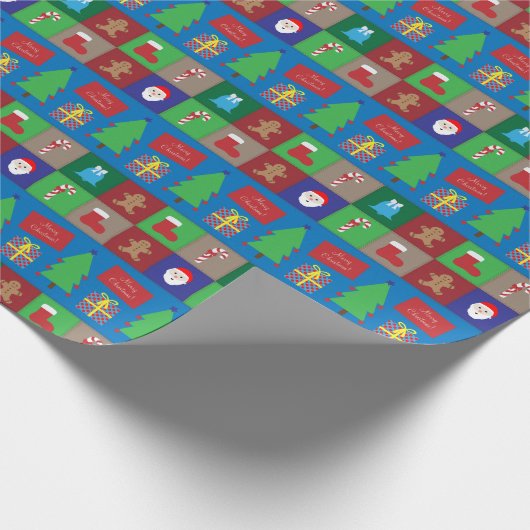 Kleurrijk Kerstmispatroon Verpakkend Document Cadeaupapier (Hoek)
