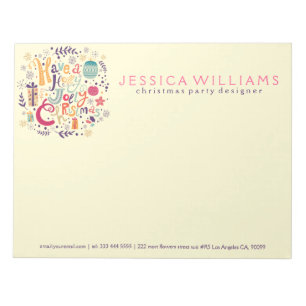 Kleurrijk kerstontwerp met Retro-kerstmis Notitieblok