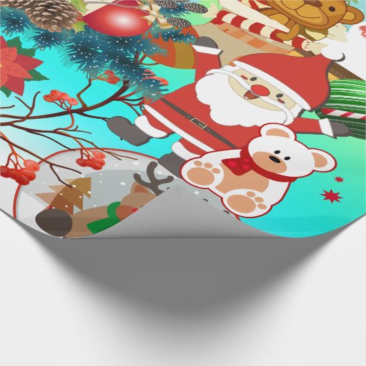 Kleurrijk kerstpapier voor dieren cadeaupapier (Hoek)