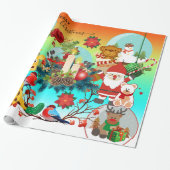 Kleurrijk kerstpapier voor dieren cadeaupapier (Uitgerold)