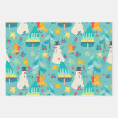 Kleurrijk kerstpatroon, aangepaste achtergrond inpakpapier vel (Voorkant 2)