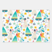 Kleurrijk kerstpatroon, aangepaste achtergrond inpakpapier vel (Voorkant)