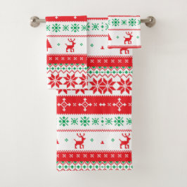 Kleurrijk kerstpatroon bad handdoek