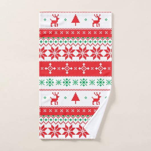 Kleurrijk kerstpatroon bad handdoek (Handdoek)