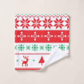 Kleurrijk kerstpatroon bad handdoek (Wasdoekje)