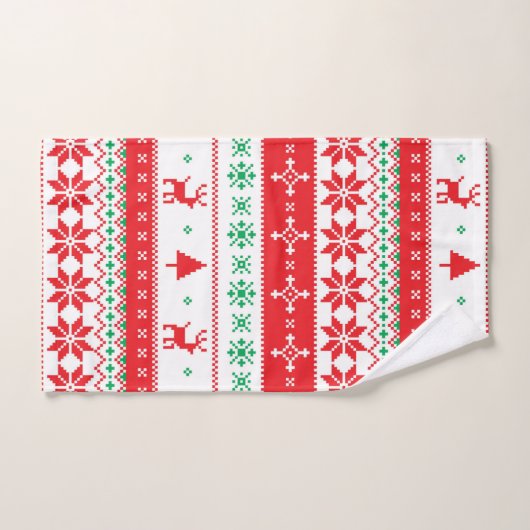 Kleurrijk kerstpatroon bad handdoek (Handdoek)