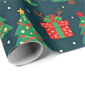 Kleurrijk kerstpatroon, cadeaupapier (Rol Hoek)