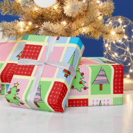 Kleurrijk kerstpatroon cadeaupapier