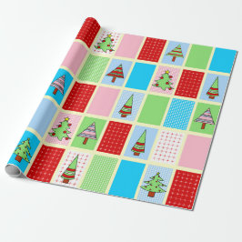 Kleurrijk kerstpatroon cadeaupapier