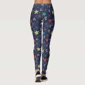 Kleurrijk kerstpatroon en Snowflakes Leggings (Achterkant)