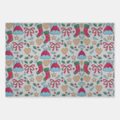 Kleurrijk kerstpatroon  inpakpapier vel (Voorkant 3)