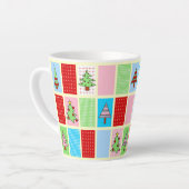 Kleurrijk kerstpatroon latte mok (Linkerhoek)