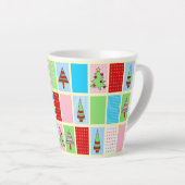 Kleurrijk kerstpatroon latte mok (Rechterhoek)