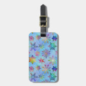 kleurrijk kerstpatroon met snowflakes bagagelabel (Voorkant verticaal)