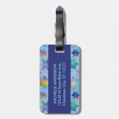 kleurrijk kerstpatroon met snowflakes bagagelabel (Achterkant verticaal)