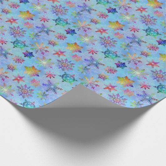  kleurrijk kerstpatroon met snowflakes cadeaupapier (Hoek)