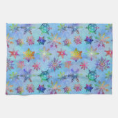  kleurrijk kerstpatroon met snowflakes theedoek (Horizontaal)