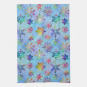  kleurrijk kerstpatroon met snowflakes theedoek (Verticaal)