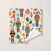 Kleurrijk kerstpatroon met voedingskrakers bad handdoek (Wasdoekje)