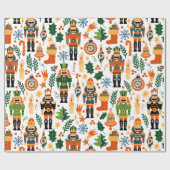 Kleurrijk kerstpatroon met voedingskrakers cadeaupapier (Vlak)