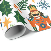 Kleurrijk kerstpatroon met voedingskrakers cadeaupapier (Rol Hoek)