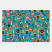 Kleurrijk kerstpatroon met voedingskrakers inpakpapier vel (Voorkant 3)