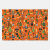 Kleurrijk kerstpatroon met voedingskrakers inpakpapier vel (Voorkant 2)