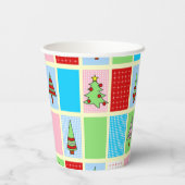 Kleurrijk kerstpatroon papieren bekers (Achterkant)