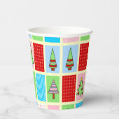 Kleurrijk kerstpatroon papieren bekers (Rechts)