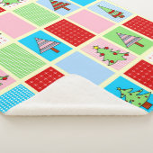 Kleurrijk kerstpatroon sherpa deken (3/4)