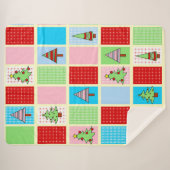 Kleurrijk kerstpatroon sherpa deken (Voorkant (horizontaal))