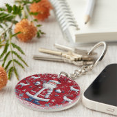 Kleurrijk kerstpatroon sleutelhanger (Voorkant Rechts)