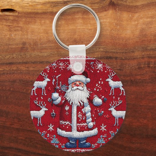 Kleurrijk kerstpatroon sleutelhanger (Voorkant)