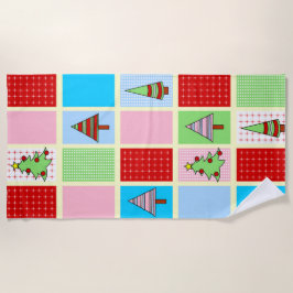 Kleurrijk kerstpatroon strandlaken