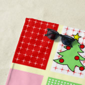 Kleurrijk kerstpatroon strandlaken (In situ)