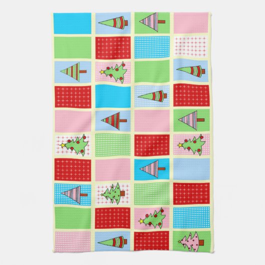 Kleurrijk kerstpatroon theedoek (Verticaal)