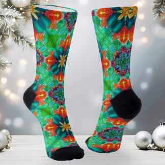 Kleurrijk kerstpatroon voor Waterverf Sokken
