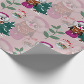 Kleurrijk kerstpatroonschildertje met kerstavond cadeaupapier (Hoek)