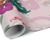 Kleurrijk kerstpatroonschildertje met kerstavond cadeaupapier (Rol Hoek)