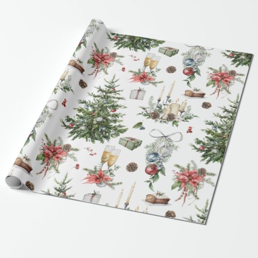 Kleurrijk kerstsymbool 2 cadeaupapier (Uitgerold)