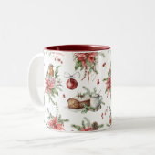 Kleurrijk kerstsymbool 2 tweekleurige koffiemok (Voorkant links)