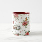 Kleurrijk kerstsymbool 2 tweekleurige koffiemok (Center)