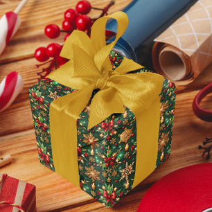 Kleurrijk Kersttraling Festief Patroon Cadeaupapier