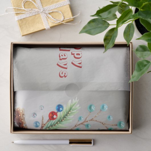 Kleurrijk kerstuil vakantie weefsel papier (Geschenk)