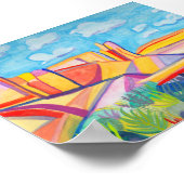 Kleurrijk Keuken Mesa Wacky Waterverf Landschap Poster (Hoek)