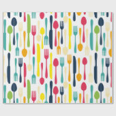 Kleurrijk keukengerei inpakpapier (Vlak)