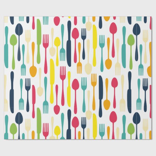 Kleurrijk keukengerei inpakpapier (Vlak)