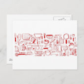 Kleurrijk keukenpatroon briefkaart (Voorkant / Achterkant)