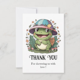 Kleurrijk kikker Baby shower Bedankkaart